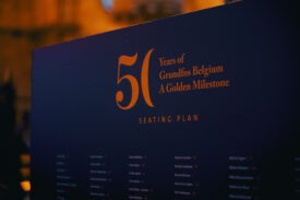 Seating plan voor de 50ste verjaardag van Grundfos Belgium.